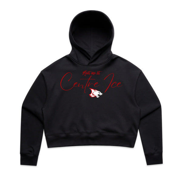 Women's Crop Hood | Centre Ice | Black