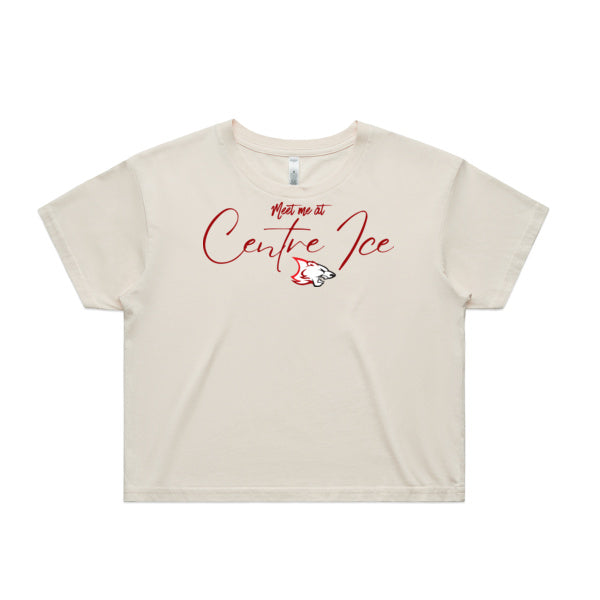 Women's Crop Tee | Centre Ice | Bone