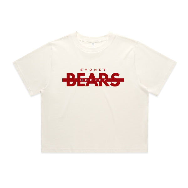 Women's Crop Tee | Line Change | Ecru