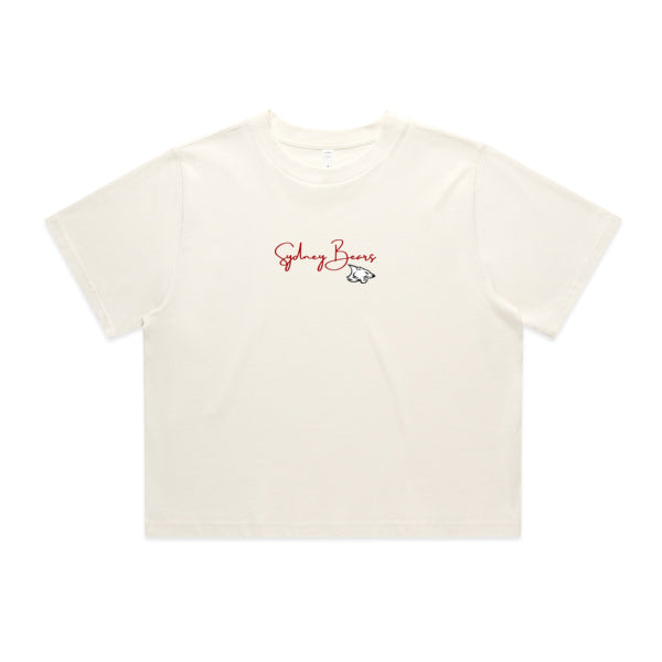 Women's Crop Tee | Grand Signature | Ecru