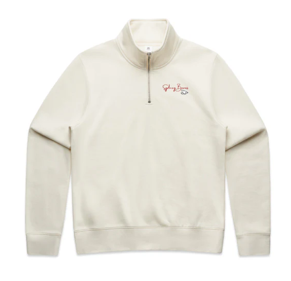 Women's Half Zip Crew | Elegant Signature | Ecru